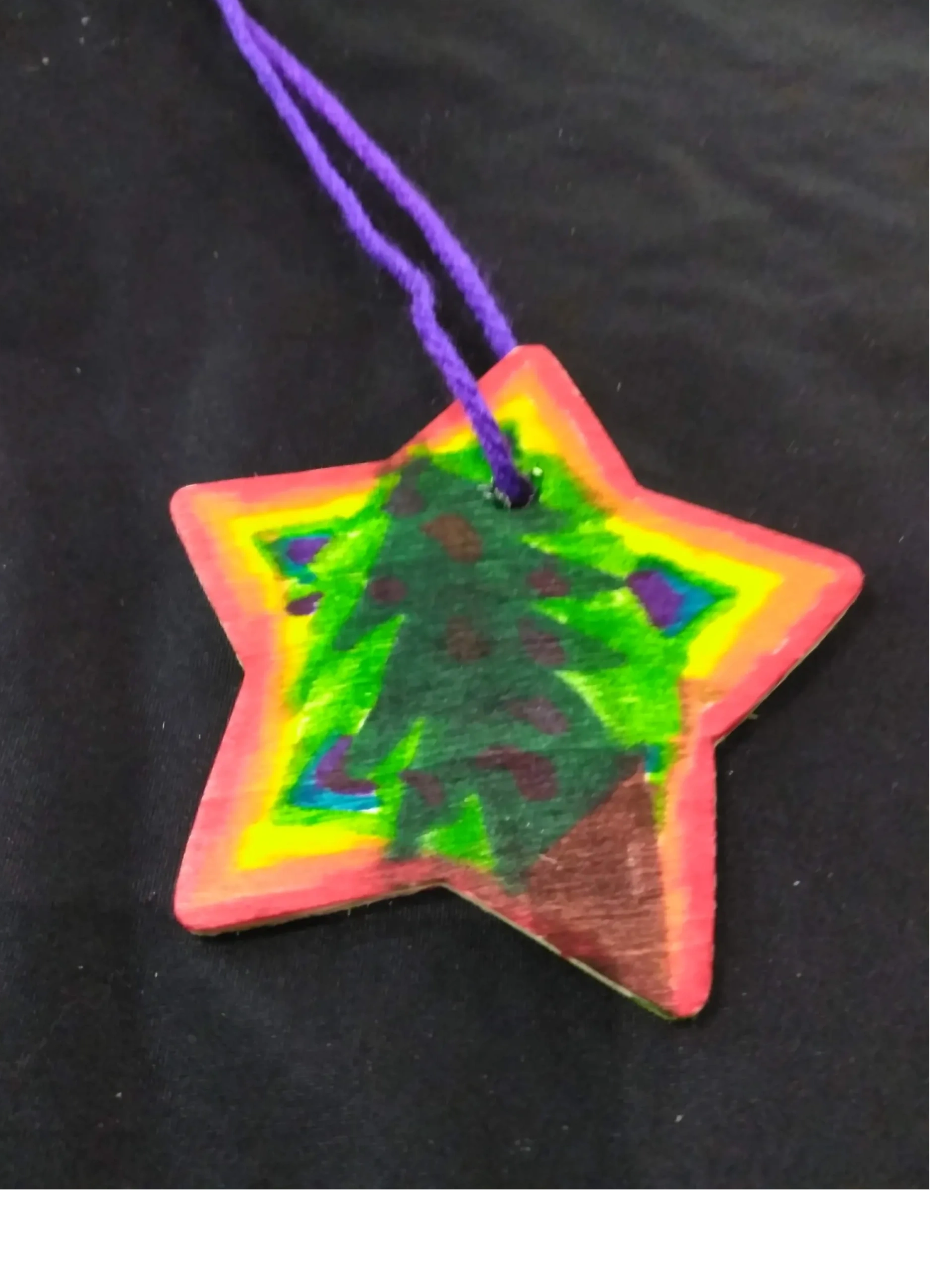 Neon star thermal gradient ornament